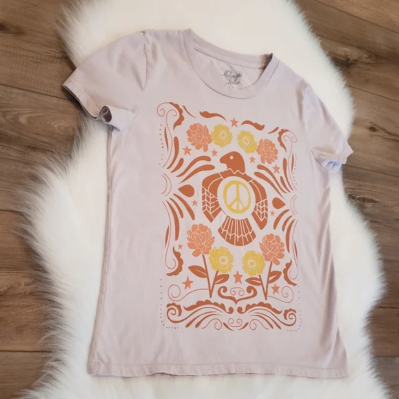 ☆SOLD☆ Anthropologie X Midnight Rider Nudie Rodeo Peace Dove Graphic Tee Size XS - Picture 5 of 9